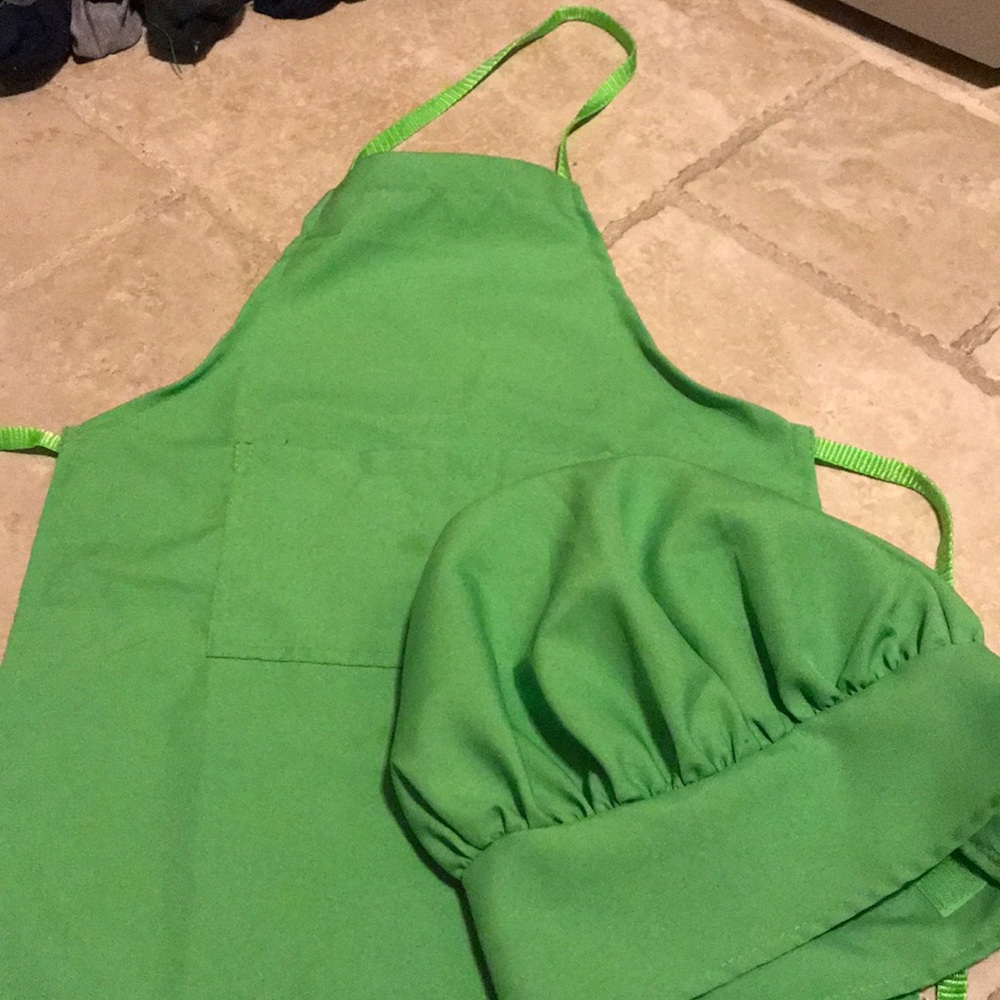 Mini chef apron and hat